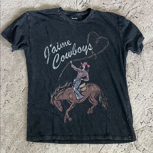 Hollister Black Cowboy Graphic Tee
